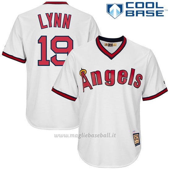 Maglia Baseball Uomo Los Angeles Angels Frojo Lynn Bianco Cool Base